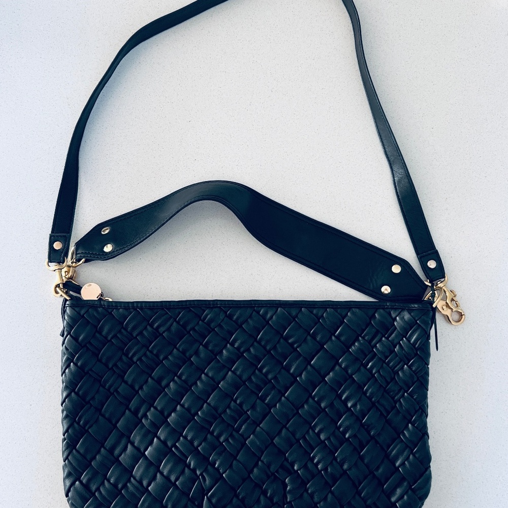 BRAND NEW - Clare V Moyen Puffy Woven in Black